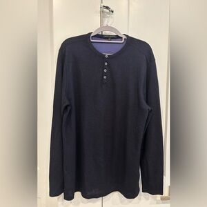 Robert Barakett Dark Blue Long Sleeve Henley